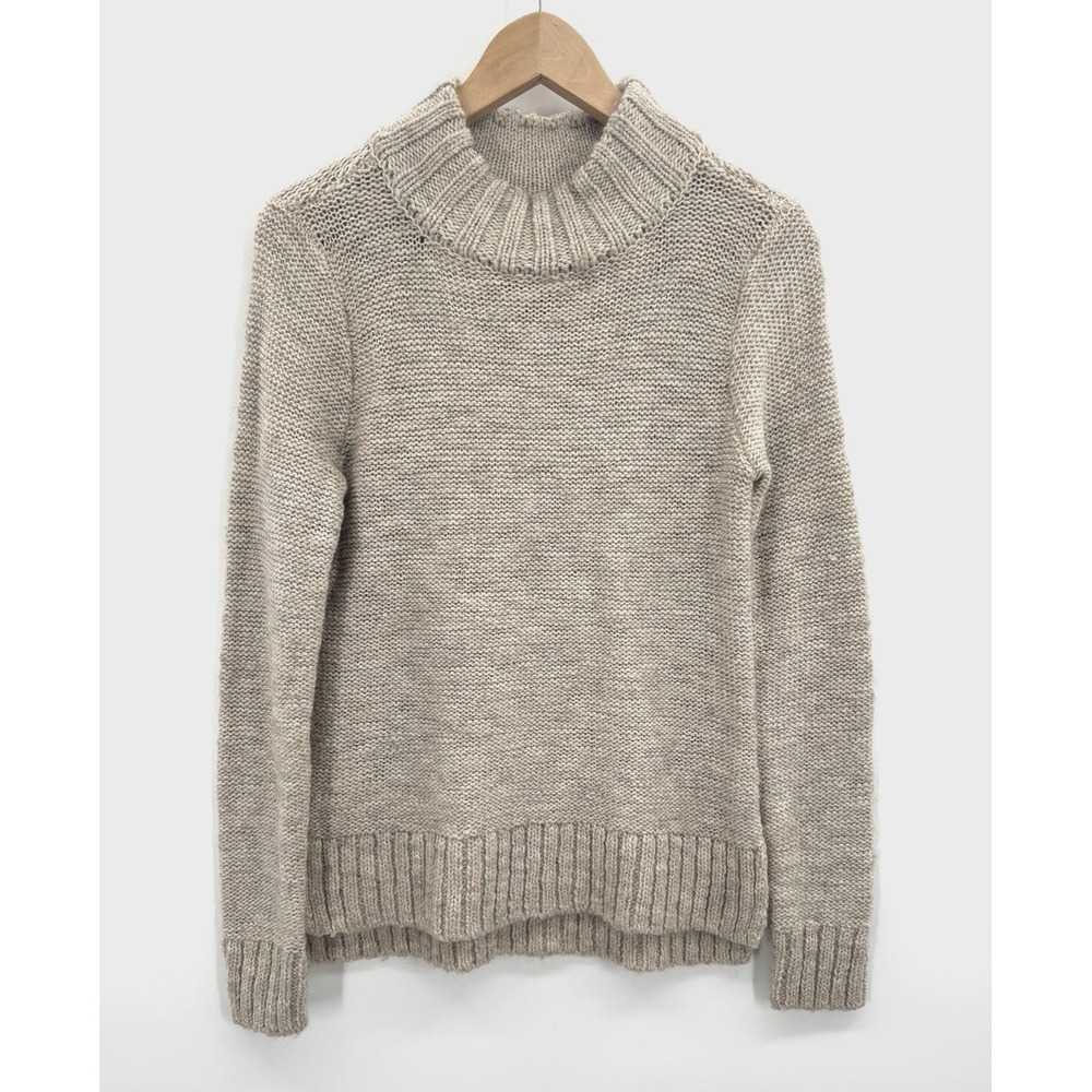 Hollister Womens Medium Sweater Mock Neck Wool Pullover Fisherman Retro Preppy